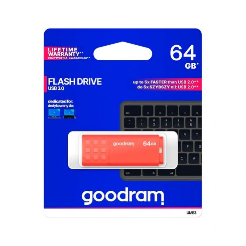 Goodram USB 3.2 flash disk 64 GB oranžen