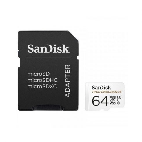 SanDisk High Endurance microSDXC - Pomnilniška kartica 64 GB Class 10 UHS-I 100/40 MB/s z adapterjem