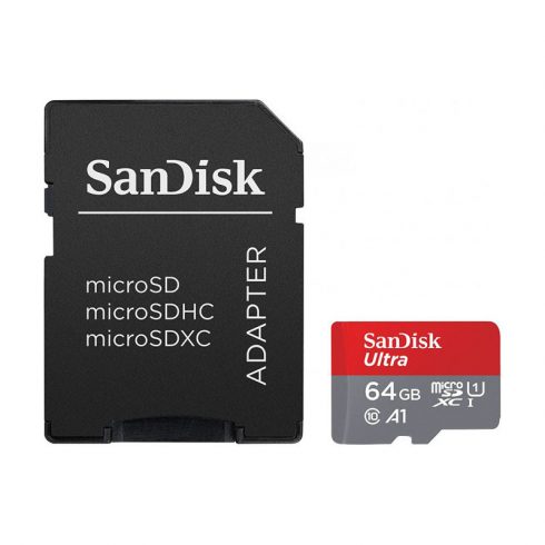 SanDisk Ultra microSDXC - Pomnilniška kartica 64 GB A1 Class 10 UHS-I 140 MB/s z adapterjem