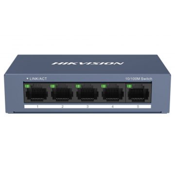   HIKVISION stikalo DS-3E0105-O/ 5x port/ 10/100Mbps RJ45 port/ 1 Gbps/ napajalnik 5 VDC (1A)