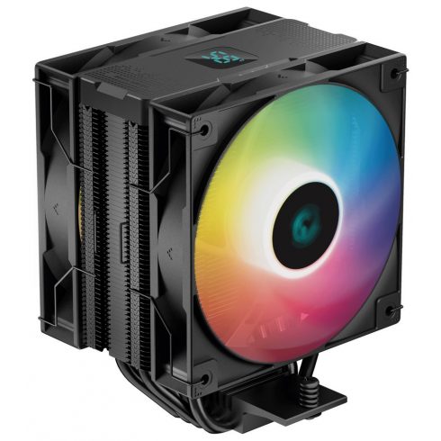 DEEPCOOL hladilnik AG400 DIGITAL PLUS širši / 120mm ventilator ARGB / 4x toplotne cevi / PWM / za Intel in AMD / črn