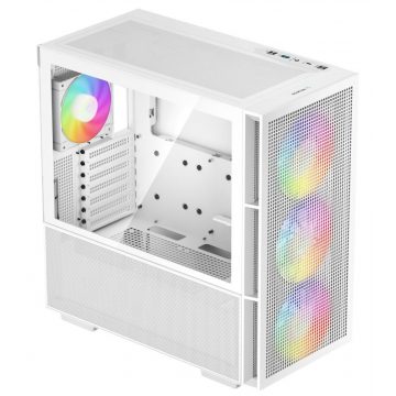   DEEPCOOL ohišje CH560 / MidT/ 3x140 in 120mm ARGB ventilator / USB 3.0 / kaljeno steklo / belo