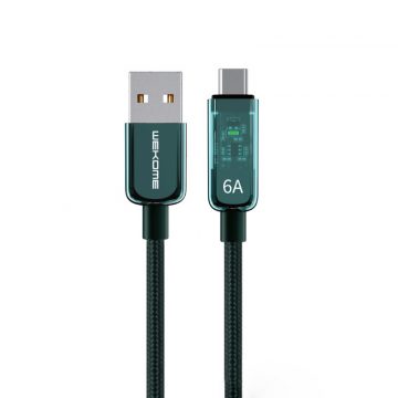   WEKOME WDC-180 Vanguard Series - priključni kabel za hitro polnjenje USB-A v USB-C 1 m (zelen)