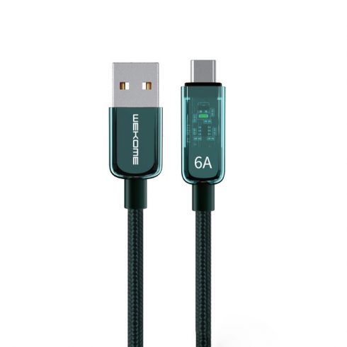 WEKOME WDC-180 Vanguard Series - priključni kabel za hitro polnjenje USB-A v USB-C 1 m (zelen)