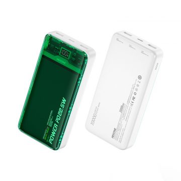   WEKOME WP-351 Vanguard Series - Powerbank 20000 mAh PD 20W + QC 22,5W (zelena / prozorna)