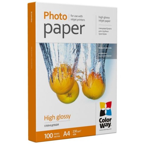 Foto papir COLORWAY/ visoki sijaj 230g/m2, A4/ 100 kosov