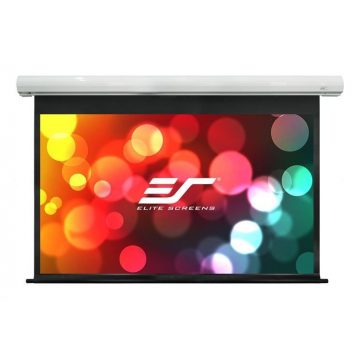   ELITE SCREENS zaslon električni motor 100" (254 cm)/ 16:9/ 124,5 x 221,5 cm/ ohišje belo/ 12" drop/ Fiber Glass