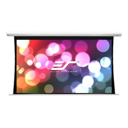 ELITE SCREENS zaslon z električnim motorjem 84" (213,4 cm)/ 16:9/104,6 x 185,9 cm/aluminijasto ohišje belo/12" padec/Fiber Glass