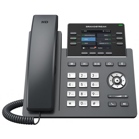 Grandstream GRP2613 VoIP telefon, 3x SIP, barvno osvetljen 2,8" zaslon, 2x Gbps RJ45, PoE