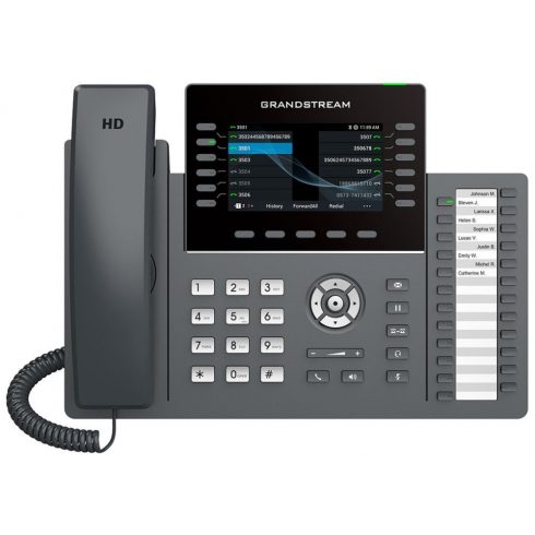 Grandstream GRP2636 VoIP telefon, 6x SIP, barvni 4,3" zaslon, 2x Gbps RJ45, PoE, DualBand WiFi, BT, 1x USB