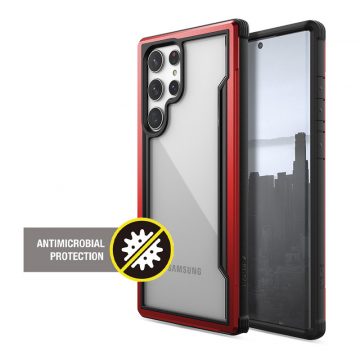   X-Doria Raptic Shield Pro - etui za Samsung Galaxy S22 Ultra 5G (protimikrobna zaščita) (rdeč)