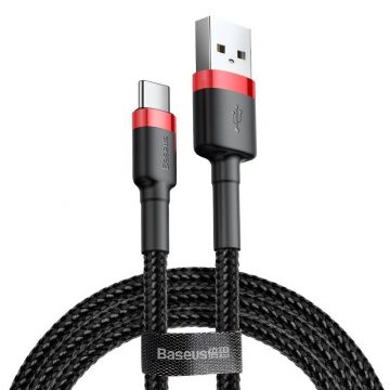 Baseus Cafule 3a 1m usb-c kabel, rdeč in črn