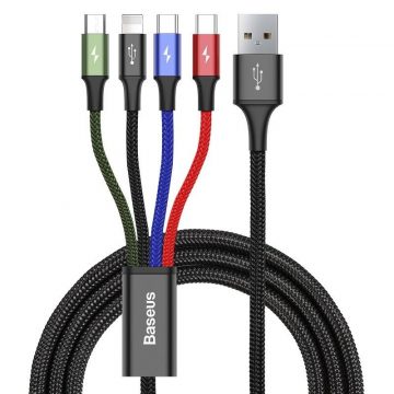   USB kabel 4 v 1 - 2xusb-c, Lightning, micro usb baseus hiter 3.5a 1.2m