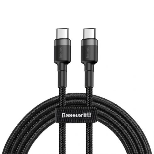 Kabel usb-c - usb-c pd baseus cafule pd 2.0, qc 3.0, 60w, 2m črno-siv