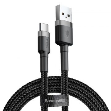 Baseus Cafule 2a 3m usb-c kabel, sivo-črn