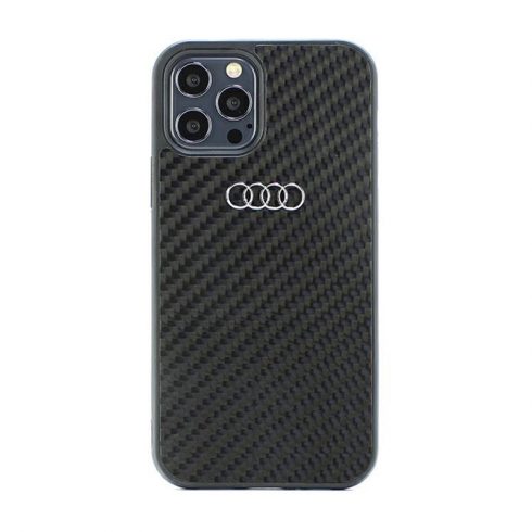 Audi Carbon Fiber - etui za iPhone 12 / iPhone 12 Pro (črn)