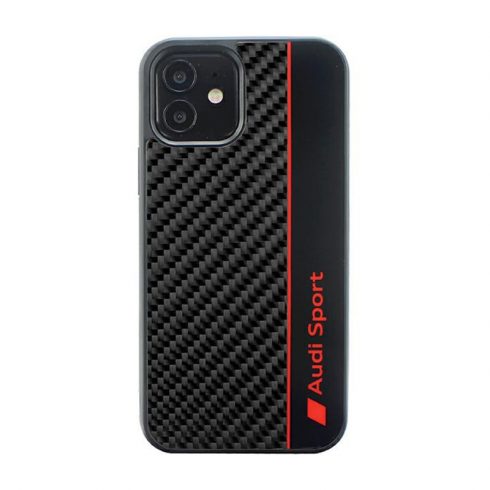 Audi Carbon Fiber Stripe - etui za iPhone 12 / iPhone 12 Pro (črn)