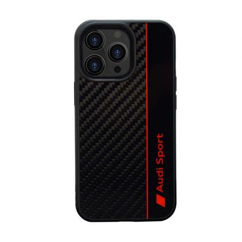 Audi Carbon Fiber Stripe - etui za iPhone 13 Pro (črn)