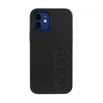   Audi sintetično usnje - etui za iPhone 12 / iPhone 12 Pro (črn)