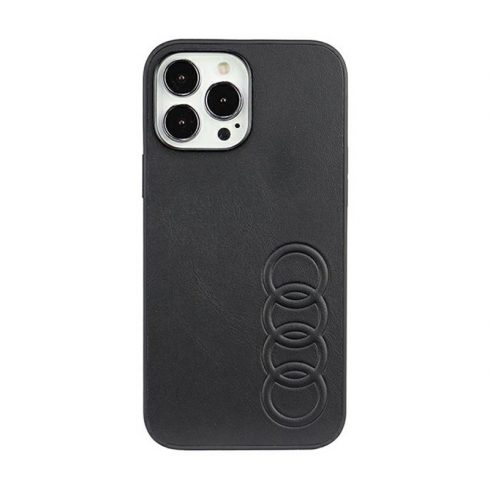 Audi sintetično usnje - etui za iPhone 13 Pro Max (črn)