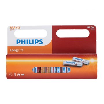   Philips LongLife - Komplet AAA / R03 1,5 V cink baterij 12 kosov.