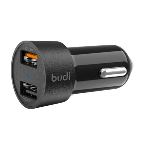 Budi - QC 3.0/2 USB avtopolnilec z LED indikatorjem