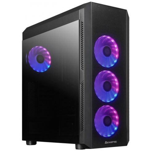 CHIEFTEC MidT Scorpion 4 GL-04B-OP / ATX / 2x USB3.0 / 1x USB2.0 / 4x120mm ventilator / ARGB/ prozorna stran / črn