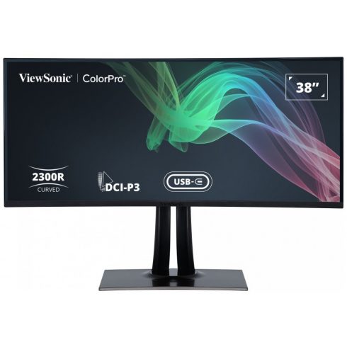 ViewSonic VP3881A / 38" ukrivljen/ IPS/ 21:9/ 3840x1600/ 5ms/ 300cd/m2/ DP/ 2xHDMI/ 2xUSB-A/ USB-B / USB-C/ RJ45/ Repro