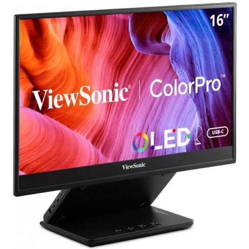 ViewSonic VP16-OLED - prenosni mon./15,6"/OLED/16:9/ 1920x1080/60Hz/1ms/ 400cd/m2/microHDMI/2xUSB-C/stojalo/ zvočnik