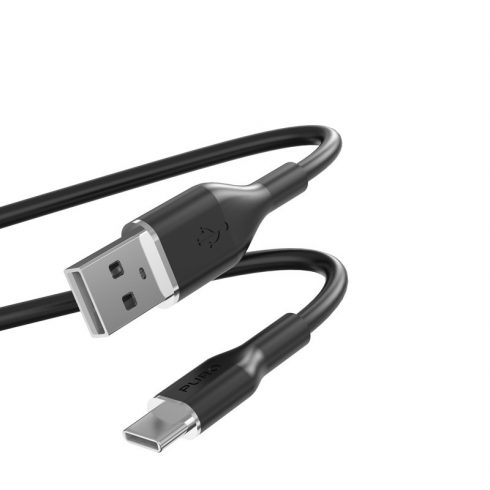 PURO ICON Soft Cable - Kabel USB-A do USB-C 1,5 m (črn)