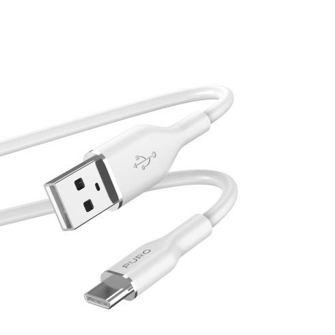 Mehki kabel PURO ICON - Kabel USB-A do USB-C 1,5 m (bel)