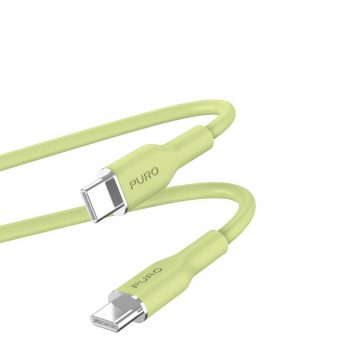   PURO ICON Soft Cable - Kabel USB-C do USB-C 1,5 m (Matcha Green)