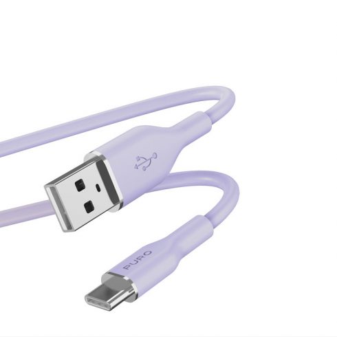 PURO ICON Soft Cable - Kabel USB-A do USB-C 1,5 m (Tech Lavender)