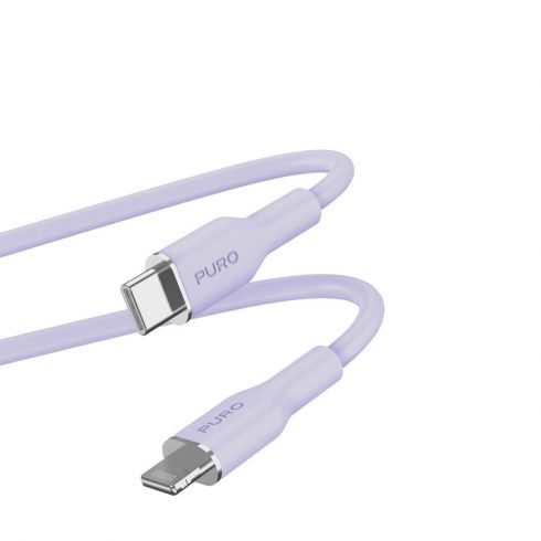 PURO ICON Soft Cable - USB-C na Lightning kabel MFi 1,5 m (Tech Lavender)