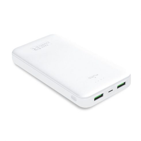 PURO White Fast Charger Power Bank - Power bank za pametne telefone in tablice 20000 mAh, 2xUSB-A + 1xUSB-C (bel)