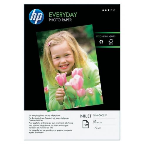 HP Everyday Glossy Photo Paper-100 sht/A4/210 x 297 mm, 200 g/m2, Q2510A