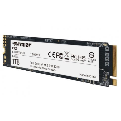 PATRIOT P300 1TB SSD / notranji / M.2 PCIe Gen3 x4 NVMe 1.3 / 2280