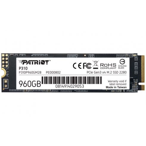 PATRIOT P310 960GB SSD / notranji / M.2 PCIe Gen3 x4 NVMe 1.3 / 2280