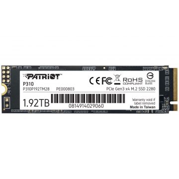   PATRIOT P310 1,92 TB SSD / notranji / M.2 PCIe Gen3 x4 NVMe 1.3 / 2280