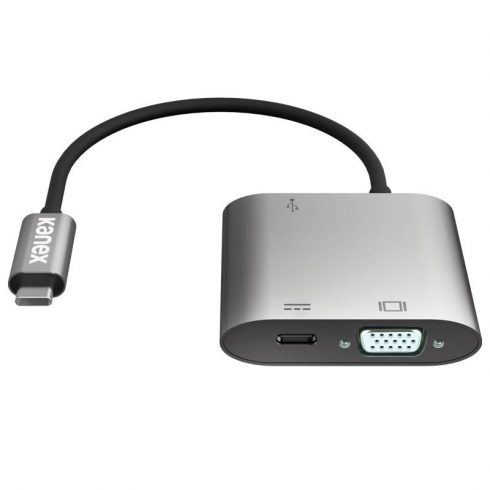 Kanex USB-C VGA adapter z napajanjem - USB 1,5 A, USB-C napajanje 60 W + VGA Full HD (anodiziran aluminij)