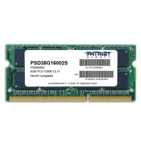 PATRIOT Signature 8GB DDR3 1600MHz / SO-DIMM / CL11 / PC3-12800