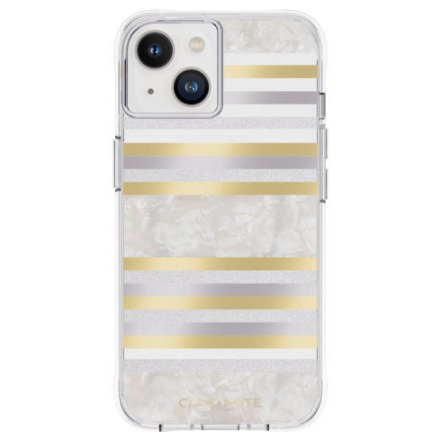 Case-Mate Pearl Stripes MagSafe - Ovitek okrašen z biserno barvo za iPhone 14 / iPhone 13 (Pearl Stripes)