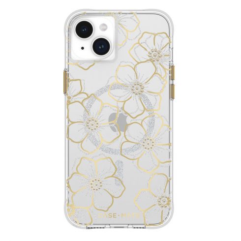 Case-Mate Floral Gems MagSafe - ovitek za iPhone 15 Plus (zlat)