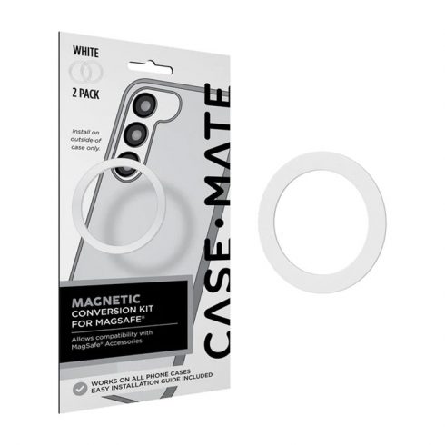 Case-Mate Magnetic Conversion Kit for MagSafe - Univerzalni magnetni obroček za etui / pametni telefon 2 kos. (bela)