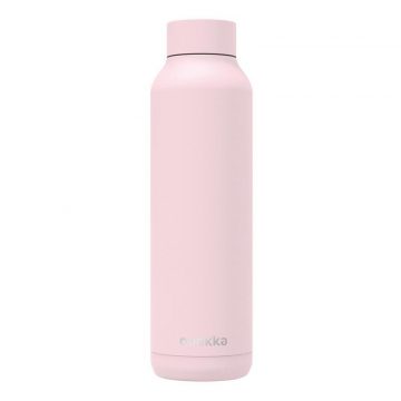   Quokka Solid - Vakuumsko izolirana steklenica za vodo z dvojno steno iz nerjavečega jekla, prenosna termovka 630 ml (Quartz Pink) (Prevleka v prahu)