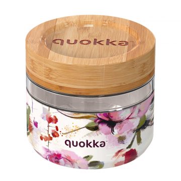   Quokka Deli Food Jar - Steklena posoda za hrano / škatla za malico 500 ml (Dark Flowers)