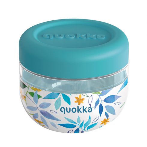 Quokka Bubble Food Jar - Plastična posoda za hrano / škatla za malico 500 ml (Akvarelni listi)