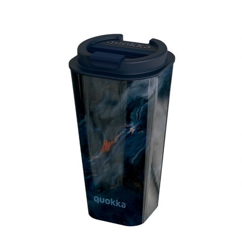 Quokka Vaso Cafe Doble Pared - Plastična skodelica z dvojnimi stenami 450 ml (Dark Stone)