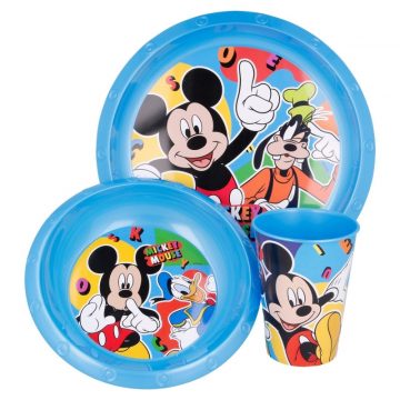   Mickey Mouse - Set posode (krožnik, skleda, skodelica 260 ml) (modra)