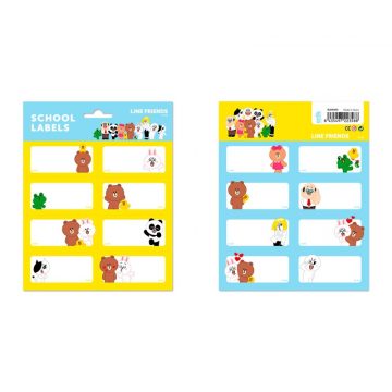 Line Friends - Set nalepk / etiket 16 kos